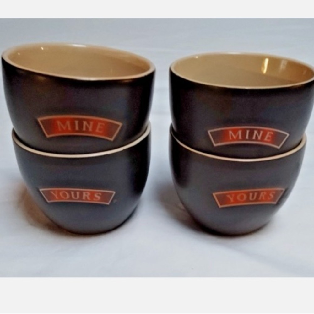 Bailey's Irish Cream Mine Yours Coffee Dessert Cup Black & Tan Set of 4